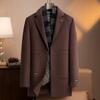 Ropa Exterior de Lana de Cachemira de Alta Gama Doble Cara para Hombre en Otoño e Invierno Estilo Nuevo Bufanda Desmontable Chaleco de Plumas de Ganso Chaqueta de Cachemira