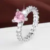 Anillo de Zirconia con Puntos en Forma de Corazón Fresco y Ligero de Verano, Joyería Fina de Cobre Puro para Mujer Dulce y de Alta Gama