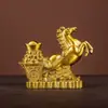 Adornos Decorativos de Caballos, Caballo de Cobre con Lingotes, Carro de Caballos de Latón, Caballo de Cobre para la Buena Fortuna, Caballo Tang de Cobre para la Entrada de Oficina o Tienda