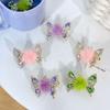 Pinza para el Cabello de Diamante y Pelo de Visón Accesorios para el Cabello de Princesa Pinza para el Cabello de Mariposa Móvil Pinza para el Flequillo de Niña Pequeña Accesorios para la Cabeza de Niños