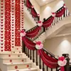Corrimão Decorativo de Escada Decoração de Quarto Nupcial Casamento Rústico Nova Casa da Noiva Conjunto de Tira Longa Flores de Puxar Personagem Feliz Lado do Noivo