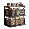 Estante de almacenamiento de escritorio, organizador multicapa para cafetera, gabinete de aparador, estante de almacenamiento para bocadillos, bolsitas de té, tazas de agua, tazas de café