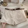 Shorts Casuales para Mujer 2026 Primavera/Verano Nuevo Estilo Coreano ins Estilo Hong Kong Retro Simple Ropa Exterior Cintura Alta Falda-Pantalón Pierna Ancha