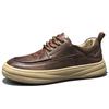 Sapatos Masculinos de Couro de Vaca de Primeira Camada 2026 Novos Sapatos Casuais Tênis Retro Tendência Solado Macio Leve Respirável Sapatos Masculinos