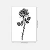 Pegatina de tatuaje de rosa espinosa realista en negro y gris, sensación vintage de alta gama, pegatina impermeable y duradera para manos, muñecas y dorso de las manos