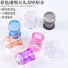 Novo conjunto de selo de silicone de silicone cabeça macia 3,8 centímetros com raspador de ferramentas de unha de alça de cor transparente