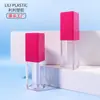 Tubo cuadrado de brillo de labios de 10g hecho a medida de Lili Factory, material de empaque cosmético, tubo de brillo de labios, cepillo cosmético grande, tubo vacío recargable