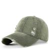 Chapéu de Brim Rasgado Lavado Estilo Novo Outono/Inverno 2026, Boné de Baseball Casual Versátil Unissex, Boné de Aba Reta Retrô