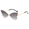 Nuevas Gafas de Sol Metálicas de Diamante Mariposa para Niños sin Montura Transfronterizas Niños y Niñas Viaje Casual Decorativas