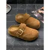 Outono 2026 Birkenstock Esculpido Retrô Sapatos Fechados Meio Chinelos Novos Slip-Ons Femininos Sapatos Femininos Chinelos Preguiçosos com Solado Grosso