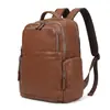 Mochila executiva masculina de couro genuíno de grande capacidade, portátil para passeios e viagens, disponível para fornecimento direto transfronteiriço e em estoque