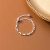 Nalan anel de corrente ajustável de prata S925 feminino pequeno fresco anel único simples luz miçanga temperamento joias J8575