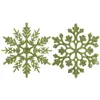 Decorações de Natal Floco de Neve 10cm Plástico com Pó Suprimentos para Decoração de Árvore de Natal Pingente Fabricante Atacado
