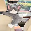 Nova caixa de lenços para carro com tema de gato, novo design 2026, bichinho de pelúcia fofo, porta-lenços criativo para pendurar no carro