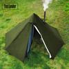 Tenda Pirâmide Simples para Exterior com Chaminé Tenda Portátil Impermeável Camada Dupla Estilo Camping Equipamento Abrigo Bc