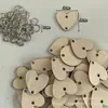 Ventas Directas de Fábrica Madera Ecológica 2 Agujeros Redondo Viruta de Madera diy Graffiti Joyería Accesorios Etiqueta de Madera Mayoreo Madera