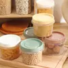 Crisper Redondo para Refrigerador Resistente a Altas Temperaturas con Tapa, Caja Pequeña para Almacenamiento de Frutas, Lonchera Calentable en Horno de Microondas, Frasco Sellado