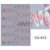 Nuevas pegatinas de uñas transfronterizas para el Día de San Valentín en rosa intenso y plateado con forma de globo de amor y rosa adhesivas para uñas.