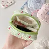 Bolsa Pequena Xadrez Cereja Estilo Coreano Quadrado Pequeno Bolsa para Guardanapo Higiênico de Aparência Elevada para Estudante Bolsa Portátil para Fones de Ouvido Bolsa para Batom