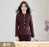 Blazer de alta gama transfronterizo, elegante y chic para otoño e invierno, traje de manga larga estilo diosa con pantalones acampanados, atuendo profesional de moda