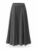 Saia Longa Plissada Feminina Miyake Outono Inverno Textura Plissada Corte Evasê Cintura Elástica Cor Sólida Solta Cobre os Quadris Saia Plissada Elástica