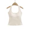25063-25 Verão Novo Estilo Europeu e Americano Sexy Alças Largas nos Ombros e Bojos para Cobrir os Seios, Moda Colete Halter sem Costas