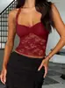 2025 Amazon Europeu e Americano Renda Vazada Feminina Alcinha Sexy Top para Sair Moda Y2K