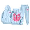 Conjunto de Moletom com Estampa Casual Outono/Inverno 2026 e Calça Simples com Estampa