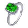 Desejo Hot Selling Multicolor Color Treasure Ring Europeu e Americano Comércio Exterior Clássico Quadrado Anel de Noivado com Diamante Banhado a Prata 925 Joias para as Mãos