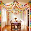 Fivela de Anel de Papel Transfronteiriça Fita de Papel Crepom Conjunto de Balões Acessórios de Decoração de Bandeira Decoração de Fundo para Festa de Aniversário e Feriados