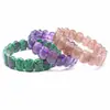 Joyería de Cristal Transfronteriza, Piedra Natural, Pulsera de Amatista de Moda para Mujer, Ojo de Tigre Multicolor con Etiqueta de Mano Facetada