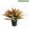Suculenta Verde de Agave Simulada en Maceta Planta Verde Bonsái Decoraciones de Escritorio Adornos Tienda en Casa Ventana Paisajismo Plantas en Maceta