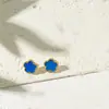 Pendientes Populares Transfronterizos de Acero de Titanio de 13 mm con Forma de Flor de Cinco Hojas Pendientes Trébol de Cinco Hojas Pendientes que No se Desvanecen Pendientes de Moda para Mujer Venta al por Mayor