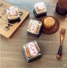 Pegatinas de sellado para caja de embalaje de pastel de luna de mediados de otoño, caja crujiente de yema de huevo dorada redonda con flores de luna de alta gama, autoadhesivas, 8 piezas