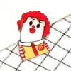 Insignia Acrílica Happy Burger Broche de Dibujos Animados de Papas Fritas Pegatina para Funda de Teléfono Accesorios para Bolsos Pin En Stock Muñeca No
