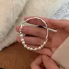 Pulsera Brillante de Gama Alta para Mujer Plata S925 Diseño de Nicho Ins Pulsera de Estilo Frío Simple Pulsera de Cadena Lisa