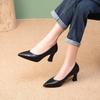Zapatos Negros Cómodos de Moda para Mujer 2025 Otoño Nuevos Tacones Altos Punta Fina Suela Suave Tacón de Aguja Zapatos para Viajar al Trabajo