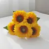 Girasoles Simulados, Ramos de Flores Simuladas, Arreglos de Flores Artificiales, Arreglos Florales para Mesa de Sala, Adornos Decorativos, Arreglos Florales para Bodas al por Mayor