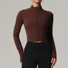 Lulu chamarra de yoga mismo estilo para mujer cuello alto ajustada secado rápido transpirable ropa para correr fitness ropa deportiva para ciclismo al aire libre