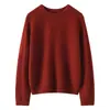 Nuevo suéter de cachemira para mujer, cuello redondo, jersey, color liso, simple, cómodo y versátil