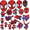 Lindas pegatinas de tela bordadas de araña de dibujos animados para decoración de ropa infantil, parche adhesivo DIY, bordado a máquina, punto
