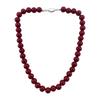 Collar de cadena de clavícula de moda de temperamento simple con hebilla de lingote de acero inoxidable y perla de cristal de moda roja Ankora