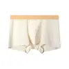 Ropa interior de seda helada para hombre de verano, estilo fino, fuelle antibacteriano 10A, calzoncillos tipo bóxer sin costuras transpirables, pantalones cortos de malla largos