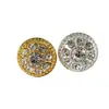Base de aleación con pedrería de alto brillo, botones cosidos a mano, botones redondos de pedrería estilo lujo ligero, accesorios decorativos para chaquetas, faldas, zapatos y sombreros de mujer