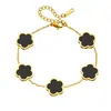 Novo Bracelete de Titânio com Pétalas de Cinco Folhas, Moda Feminina Tendência Versátil Flor de Ameixa Joia de Aço Inoxidável Que Não Desbota para Mulheres