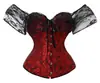 Corsé de Encaje Cruzado al Hombro Estilo Corte Sexy Bustier de Ballenas Reductor Cinturilla Soporte de Busto Prenda Moldeadora