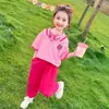 Conjunto Esportivo de Verão para Meninas 2026 Novo Estilo Infantil Manga Curta Tendência Conjunto de Duas Peças Roupas de Verão para Bebê