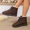 Botas Martin con cordones nuevas de otoño e invierno 2026 transfronterizas europeas y americanas, botines cortos cálidos de felpa para mujer, botas de nieve de talla grande