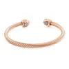 Nuevo producto transfronterizo: Pulsera roscada de oro rosa abierta magnética hecha a medida para Amazon