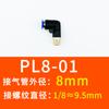 Conector Rápido Neumático para Tubo Enchufe Rápido para Cilindro Codo Roscado de Plástico PL8-02/4-M5/6-01/10-03 Manguera